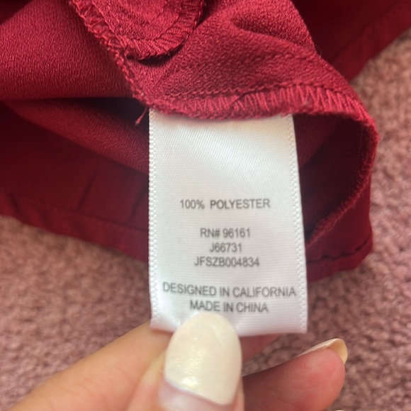 Red Romper with Belt and Pockets Size S - Picture 6 of 7